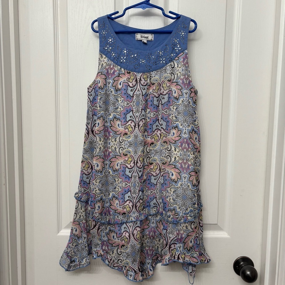 Blue Paisley Ruffle Dress | D-Signed Kids S